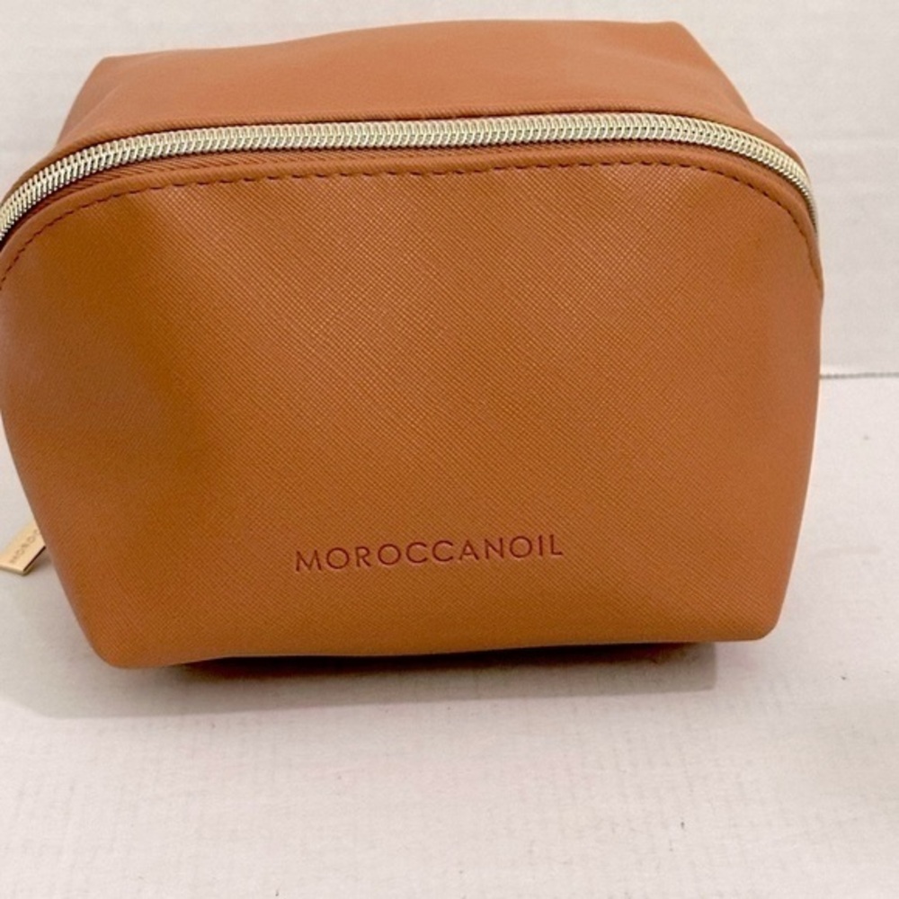 Moroccan oil Tan travel Bag from recycled materials NWOT
